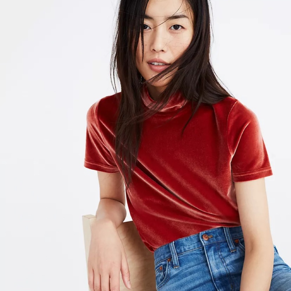 Madewell Velvet Mockneck Tee